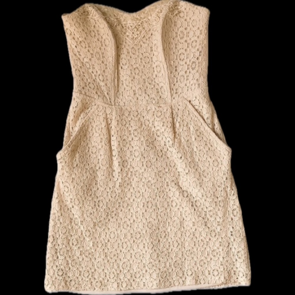 Womens strapless crochet lace dress